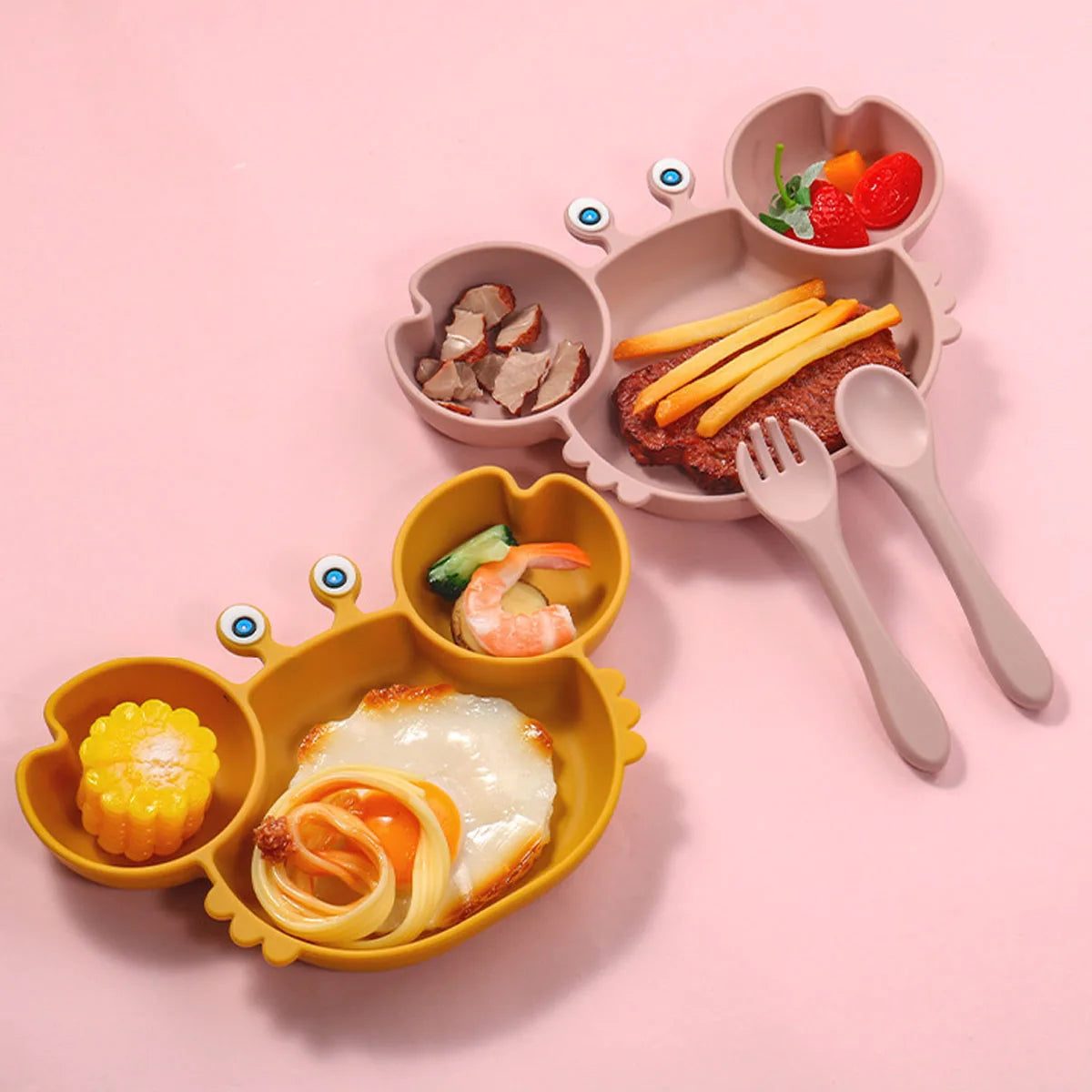 Kit alimentação silicone em forma de caranguejo 🦀