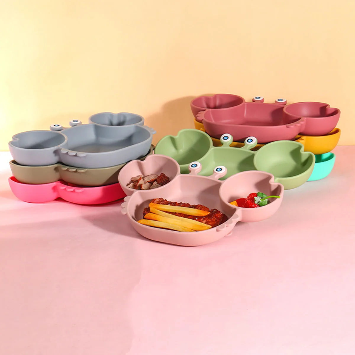 Kit alimentação silicone em forma de caranguejo 🦀