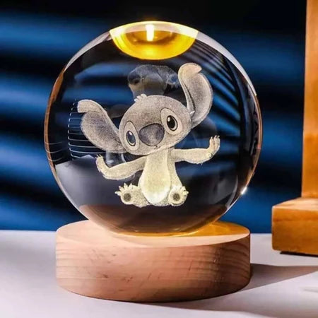 Luminária 3D Stitch Bola de Cristal USB LED - Nutri Baby