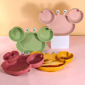 Kit alimentação silicone em forma de caranguejo 🦀