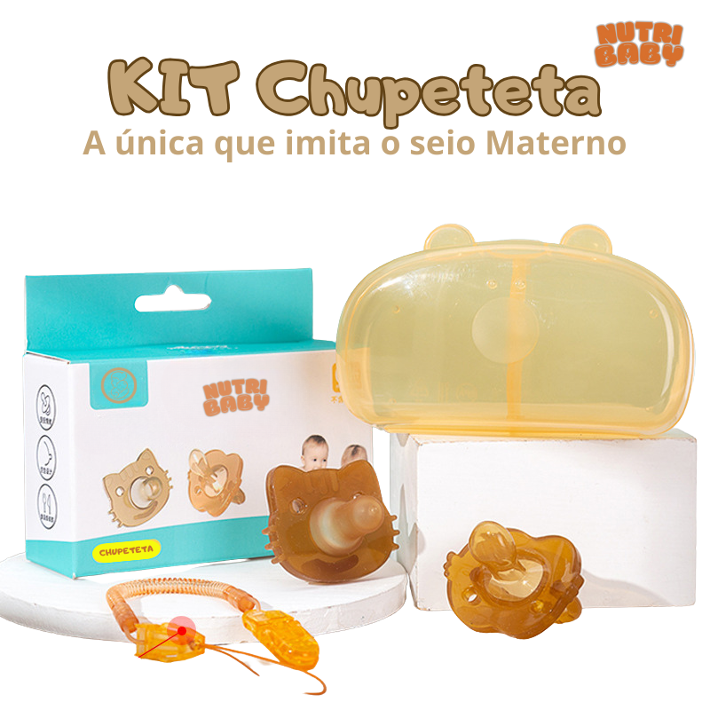 Chupeta Silicone que Simula o Seio Materno [Kit Completo] - Nutri Baby