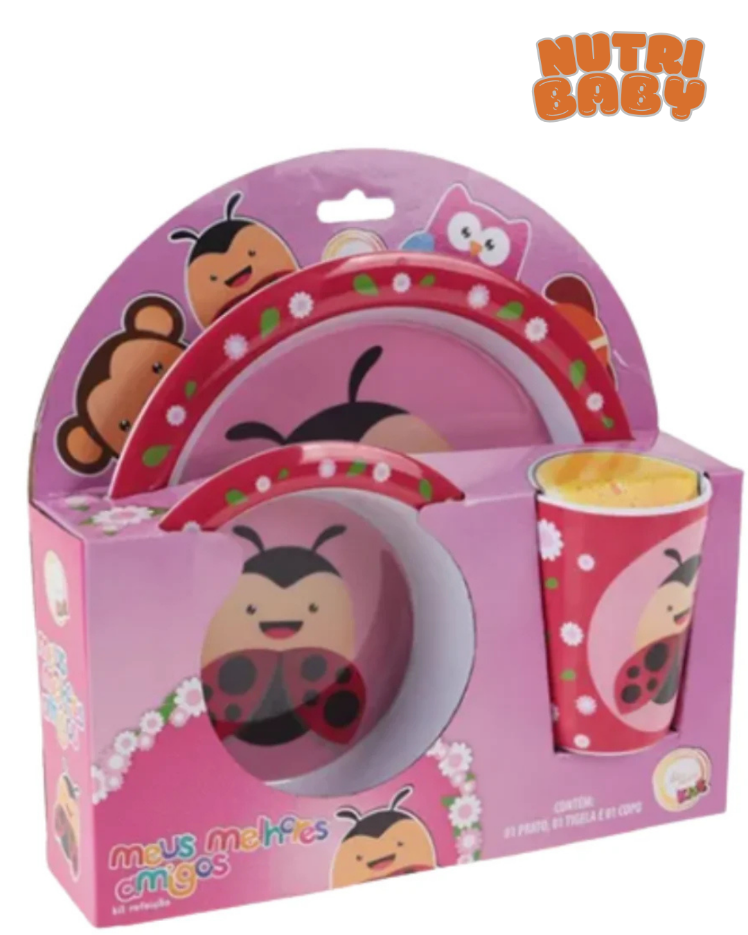 Kit Alimentação Infantil Melhores Amigos Joaninha 🐞