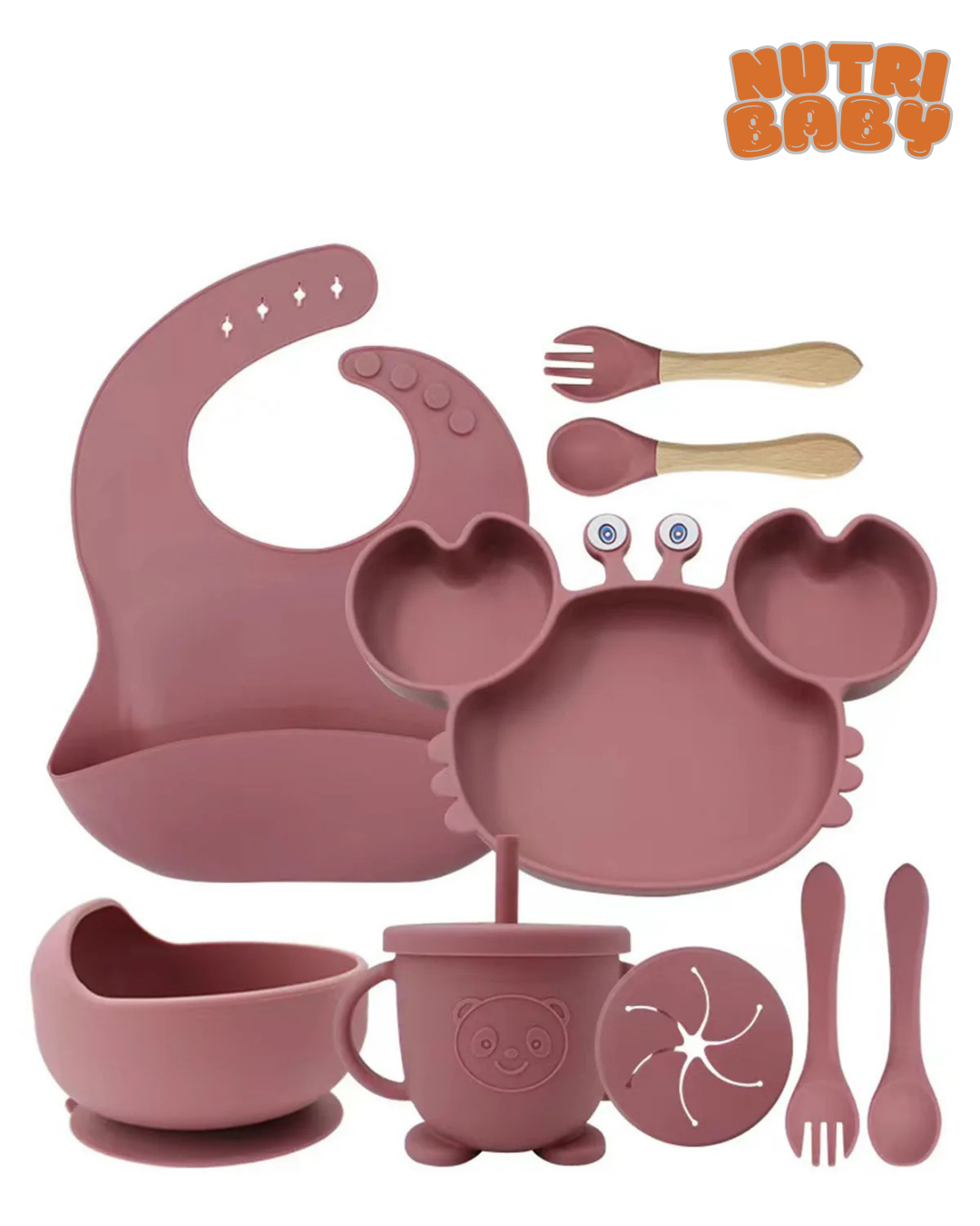 Kit alimentação silicone em forma de caranguejo 🦀