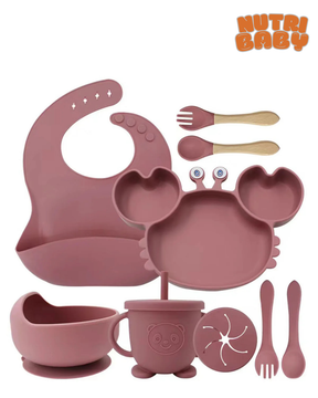 Kit alimentação silicone em forma de caranguejo 🦀