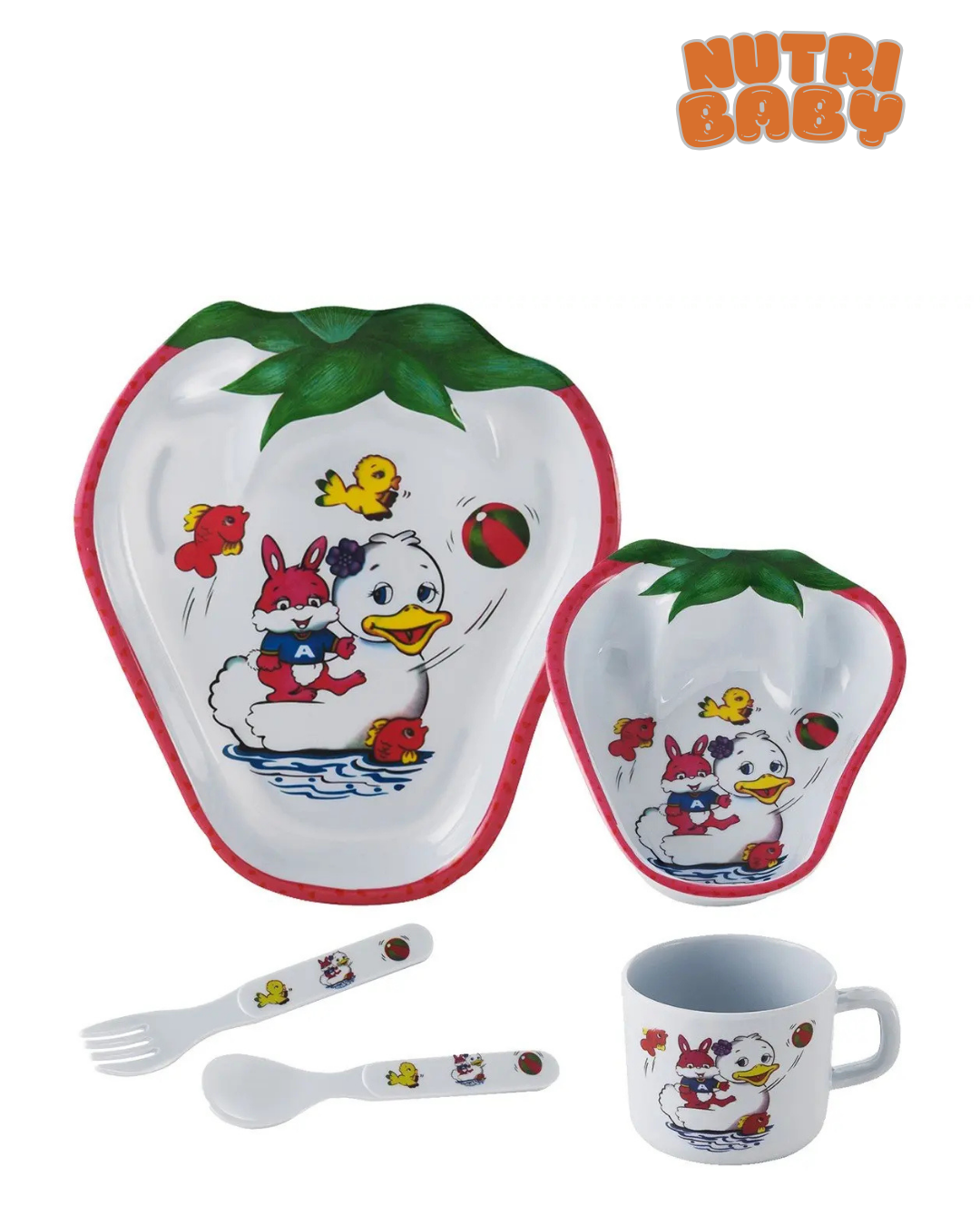 Kit Prato Alimentação Bebe Infantil Melamina - 5 Peças