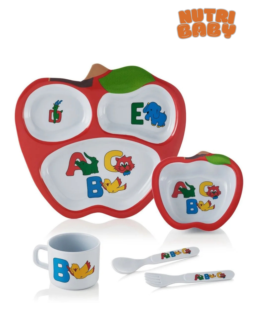 Kit Prato Alimentação Bebe Infantil Melamina - 5 Peças