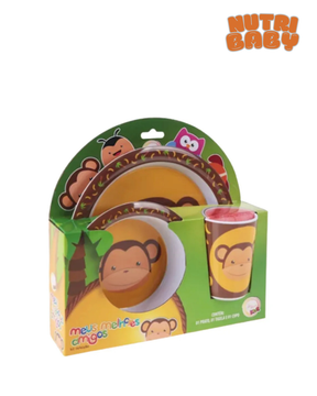 Kit Alimentação Infantil Melhores Amigos Macaco 🐒