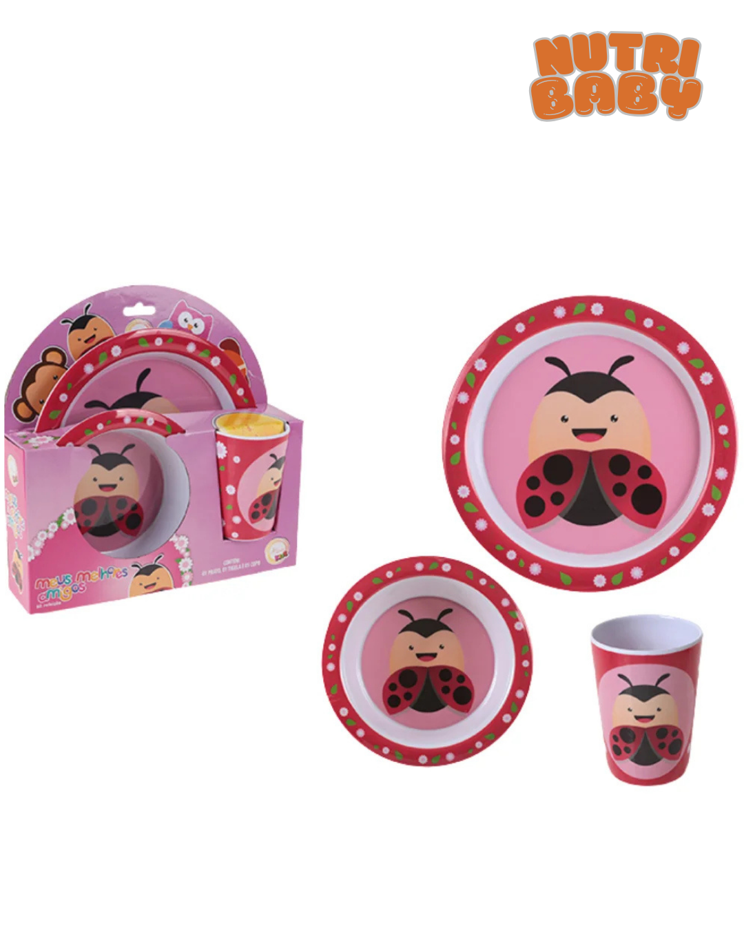 Kit Alimentação Infantil Melhores Amigos Joaninha 🐞